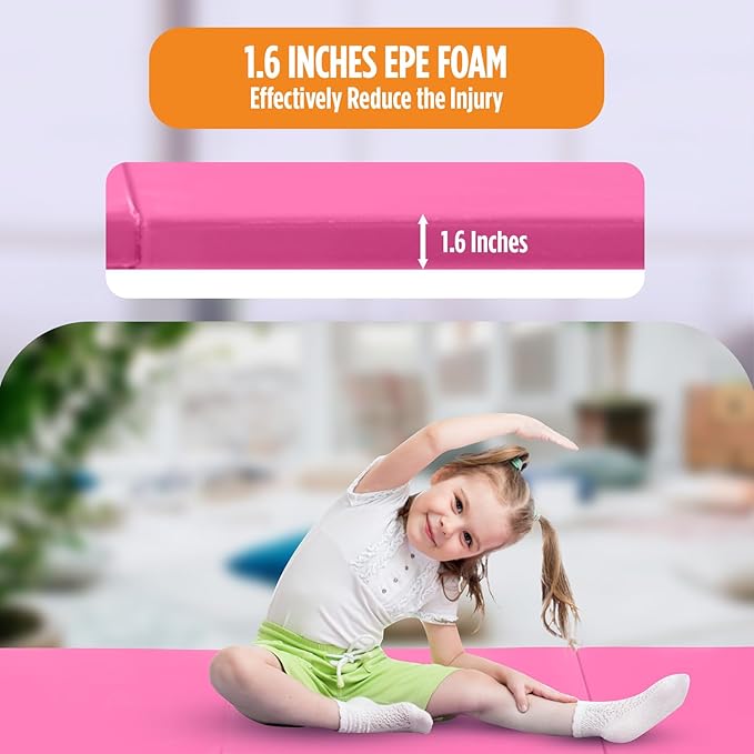 Gymnastics Mats Foldable Tumbling Mats Portable Gymnastics Exercise Mat 2'x6'/2.5'x6.4'/4'x6'/4'x8'/4'x10'/ Gymnastics Tumbling Mats Pad Home Exercise Panel Mat With Carrying Handles