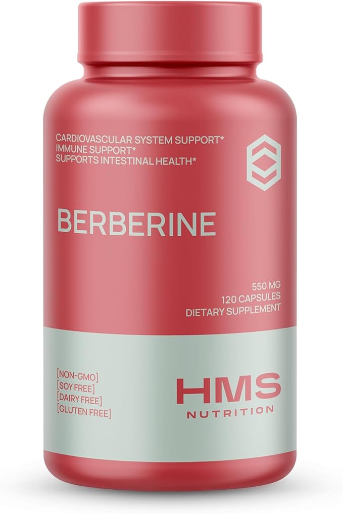 Berberine HCL 550mg, Plant-Based Berberine Supplement from Berberis Aristata Root, Vegan & Gluten Free, 120 Capsules