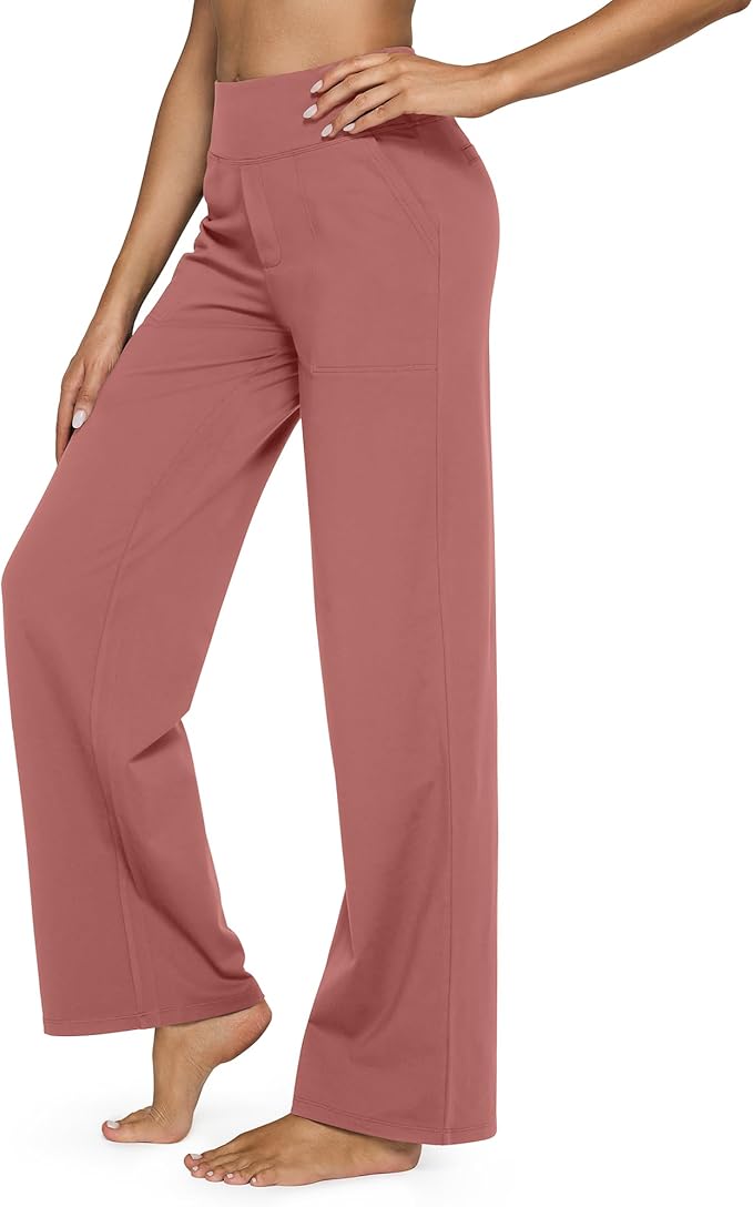 G4Free Yoga Pants Women Wide Leg Pants with Pockets High Waist Stretch Dress Casual Sweatpants Petite/Regular/Tall