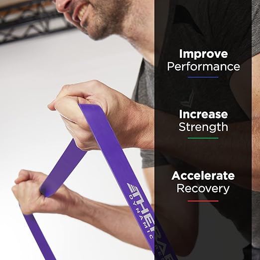 THERABAND High Resistance Bands, Set of 2 Elastic Super Bands for Improving Flexibility, Injury Rehab, & Full Body Workouts, Stretch Bands for Lifting, 1 Light & 1 Medium Band, Multi