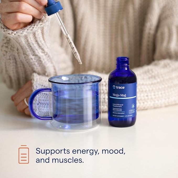 Trace Minerals Mega-Mag - Liquid Energy Support with Magnesium & Chloride - Healthy Bone & Muscle Function Support Formula - Supplement to Support Nerve Health - 4 fl oz (3 Pack) (About 90 Servings)