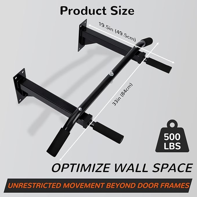 Pull Up Bar Wall Mounted Multifunctional Wall Mounted Pull Up Bar for Home Gym Workout Strength Training Equipment