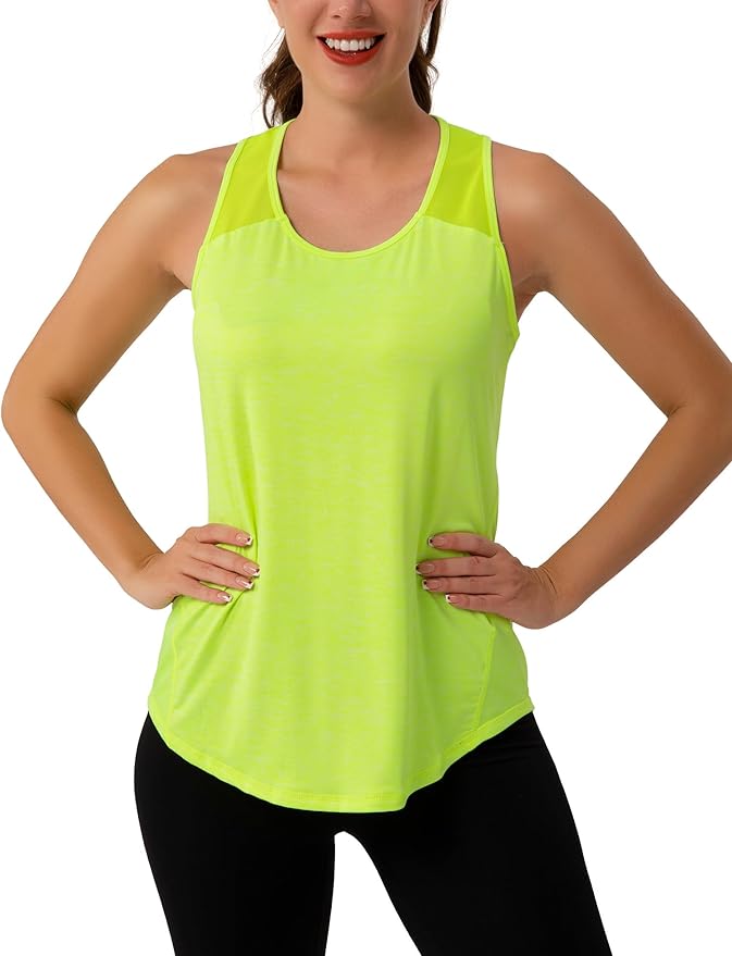 Aeuui Womens Workout Tops Sleeveless Racerback Tank Tops Mesh Yoga Athletic Running Shirts Gym Clothes for Women