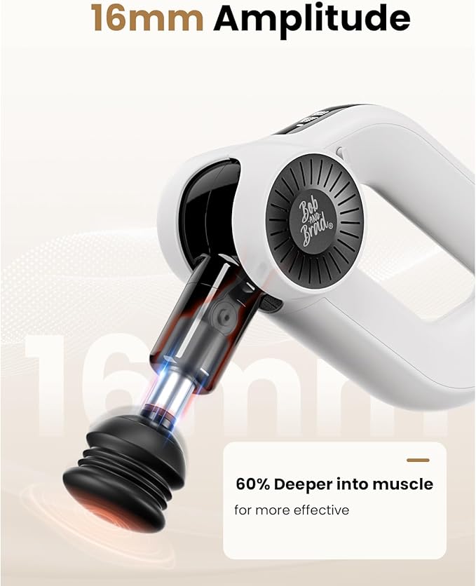 BOB AND BRAD D6 Pro Max Massage Gun with Metal Head, Deep Tissue Percussion with 16mm Amplitude, Professional Muscle Massager Gun for Athletes, Quiet Electric Handheld Massager