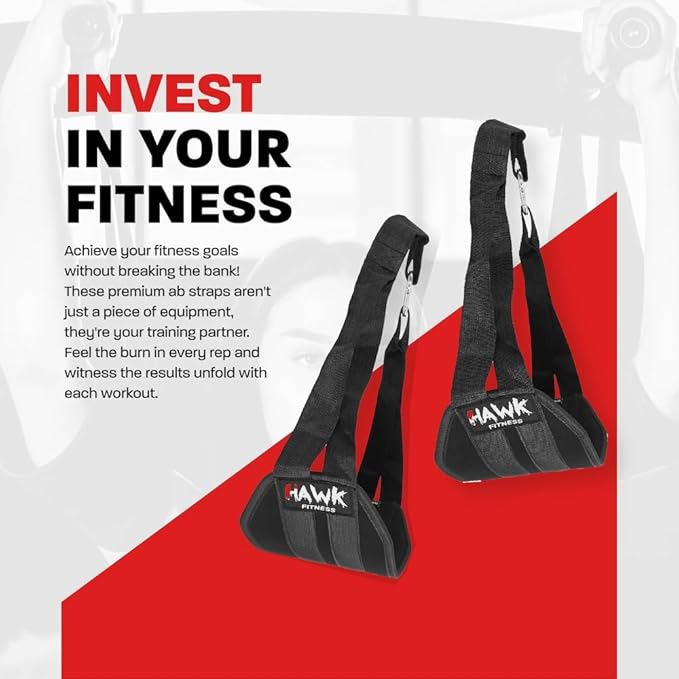 Hawk Sports Ab Straps for Men and Women, Ab Workout Equipment for Maximum Fitness and Bodybuilding Gains, Exercise Equipment for Fat Burning and Strength Training, Lifting Straps for Six Pack Abs