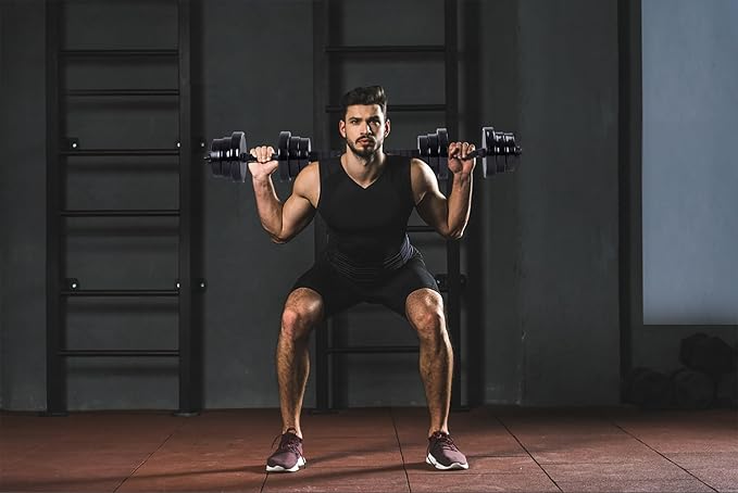 Nice C Weights, Dumbbell Set, Kettlebells, Adjustable Dumbbells, Barbell Weight Set, 20-40-50-70LB 3-in-1 set, Non-Slip, All-purpose
