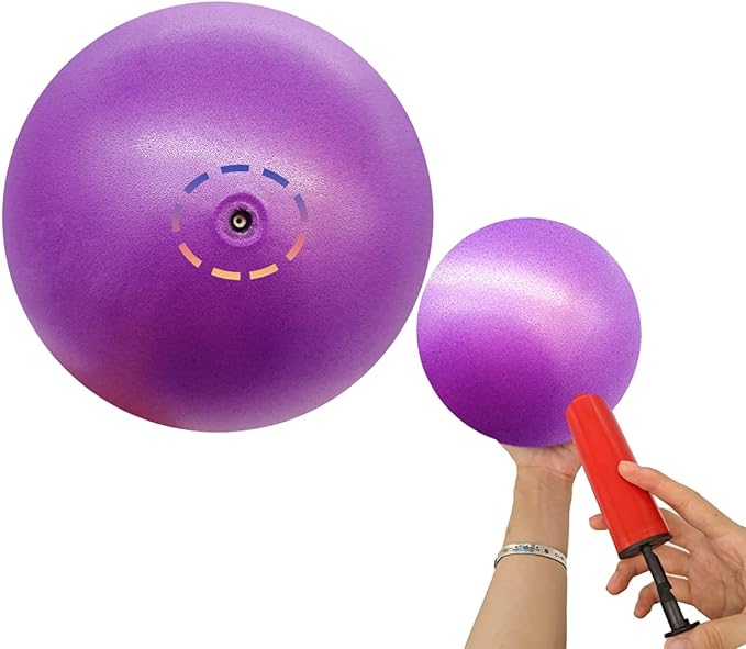 Small Exercise Yoga Ball for Pilates, Barre & Physical Therapy – Includes Air Pump, Anti-Burst, Easy to Inflate– Home & Gym Fitness Accessory