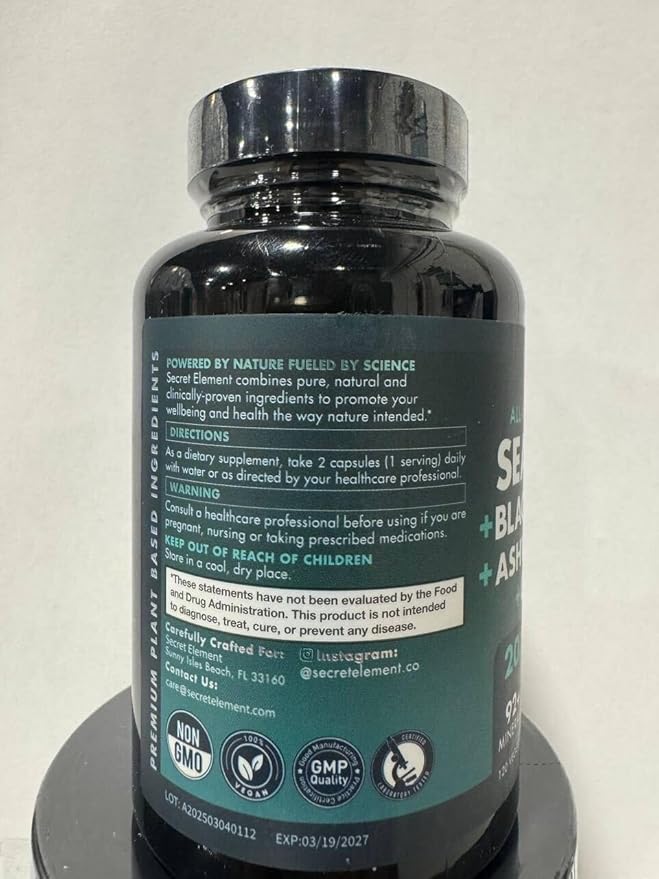 Irish Sea Moss Black Seed Oil Ashwagandha Ginger, 20,000mg Capsules, Seamoss Black Seed Oil Ashwagandha Burdock Root, All in One Supplement, 120 Capsules