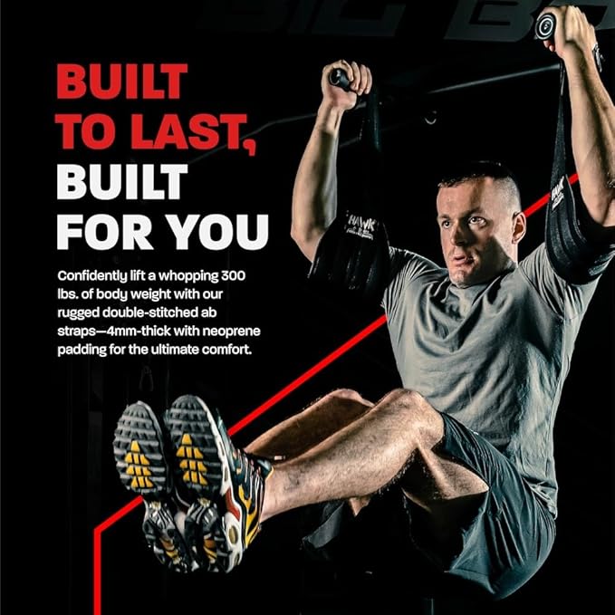 Hawk Sports Ab Straps for Men and Women, Ab Workout Equipment for Maximum Fitness and Bodybuilding Gains, Exercise Equipment for Fat Burning and Strength Training, Lifting Straps for Six Pack Abs