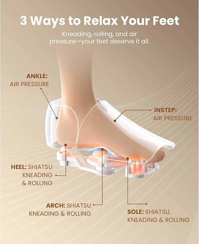BOB AND BRAD Foot Massager with Heat and Remote,FSA HSA Eligible,Shiatsu Deep Kneading Electric Feet Massager Machine for Plantar Fasciitis, Men Size 12
