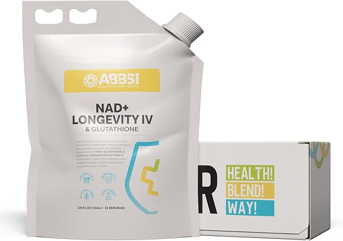 NAD+ Longevity & Glutathione Powder – 1 Gallon Bulk Supplement – Cellular Energy, Detox & Anti-Aging Support – Vegan, Non-GMO, Berry Citrus Drink Mix – Just Add Water