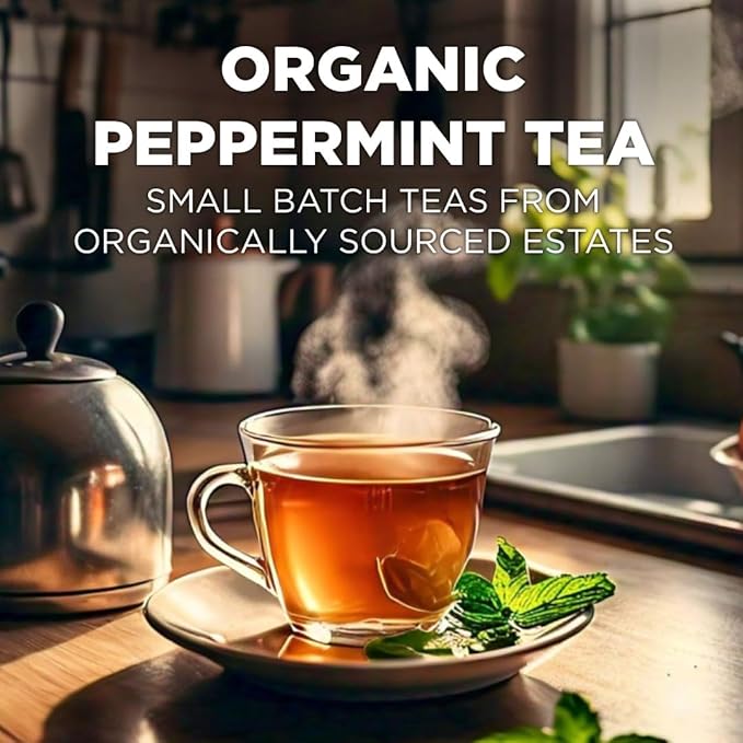 Maud's Organic Peppermint Tea Pods, 24 ct, Recyclable Single Serve Pods – 100% Gourmet Blended Tea Leaves, Compatible with Keurig K Cups Maker