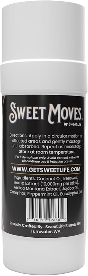 Sweet Life | Hemp Salve Stick | 10,000mg Twist Up Topical Salve | Arnica | Organic | Muscle Rub (10,000mg)