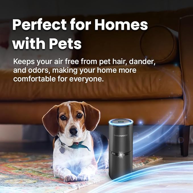 LabCharge Compact Air Purifier - Covers 250 Sq Ft - Ideal for Bedroom or Dorm Room - Silent HEPA Filter Captures Dust and Pollutants - Portable, Mini Air Purifier for Small Spaces