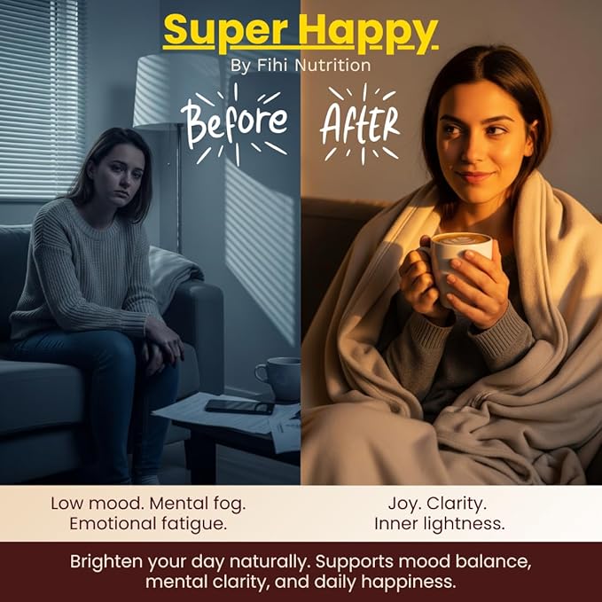 Super Happy – Mood & Emotional Wellness | Clinically Studied Saffron Superfood Latte Powder | Clean, Effective, Made in California