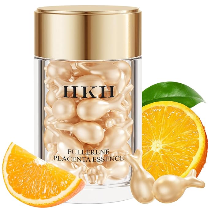HKH Vitamin C Serum for Face: 48 Capsules Retinol Anti-Aging Wrinkle Repair Serum - Vitamin E Niacinamide Oil for Women - Daily Deep Skin Care for Fine Lines Smoothing Hydrating Brightening
