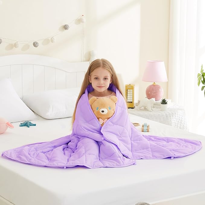 L'AGRATY Weighted Blanket - 36"x48" 5lbs Microfiber Material with Glass Beads Small Blanket for All-Season Summer Fall Winter Soft Thick