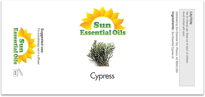Sun Essential Oils 4oz - Cypress Essential Oil - 4 Fluid Ounces - Cypress Oil