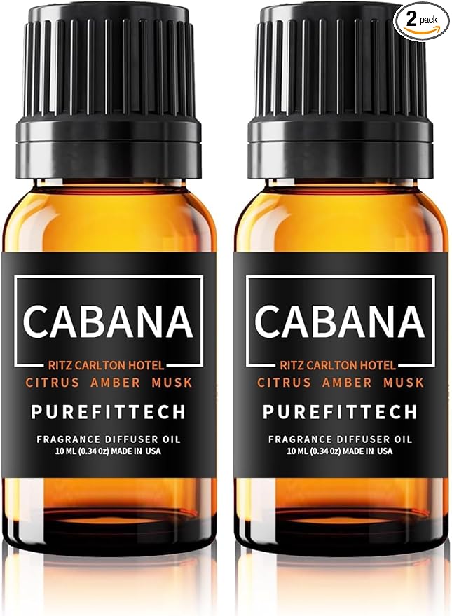 Hotel Diffuser Oil Cabana Inspired by Ritz Carlton Hotel Scent, Hotel Essential Oils for Home, Office, Spa,2Pack 10mL, 0.34fl oz Hotel Collection Diffuser Oil for Diffusers & Humidifiers,Made in USA