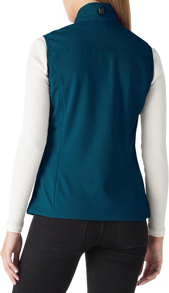 Outdoor Ventures Women's Lightweight Softshell Vest Windproof Fleece Lined Zip Up Sleeveless Jacket for Running Hiking Golf