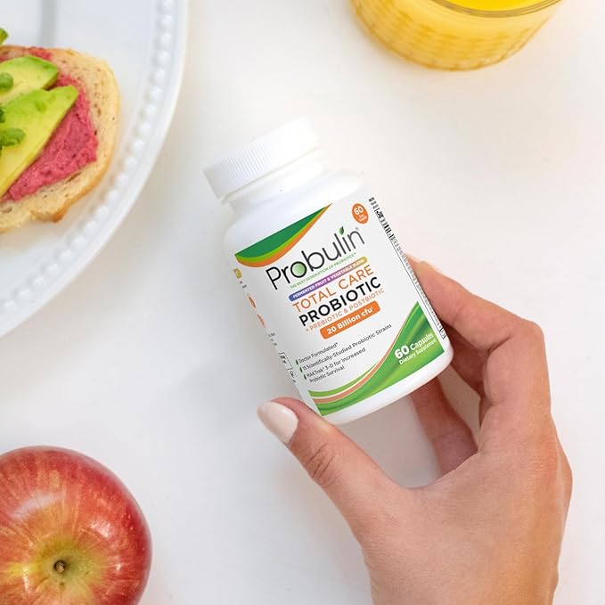 Probulin Total Care Pre + Pro + Postbiotic, 20 Billion CFU, 60 Vegan Capsules (Pack of 2)