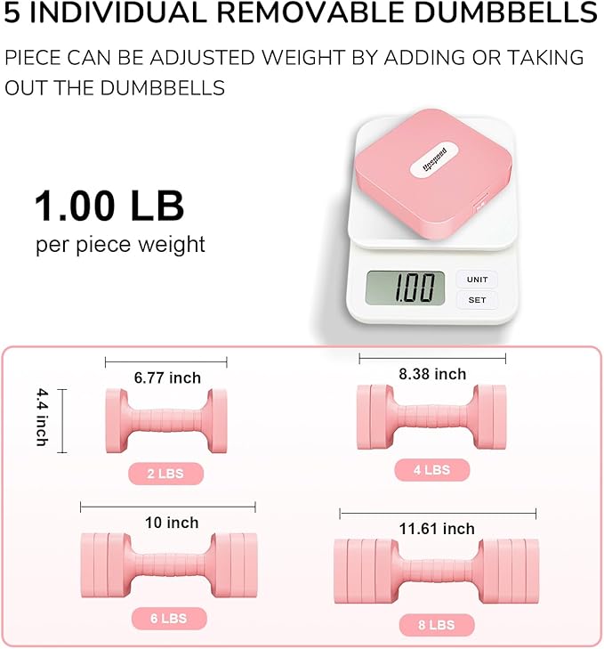 Adjustable Dumbbell Set for Women Men 16LB 20LB Hand Weights Dumbbells Sets Woman Exercise Fitness dumbbell Adjust dumbbells set of 2 for Home Gym Workout Strength Training Equipments