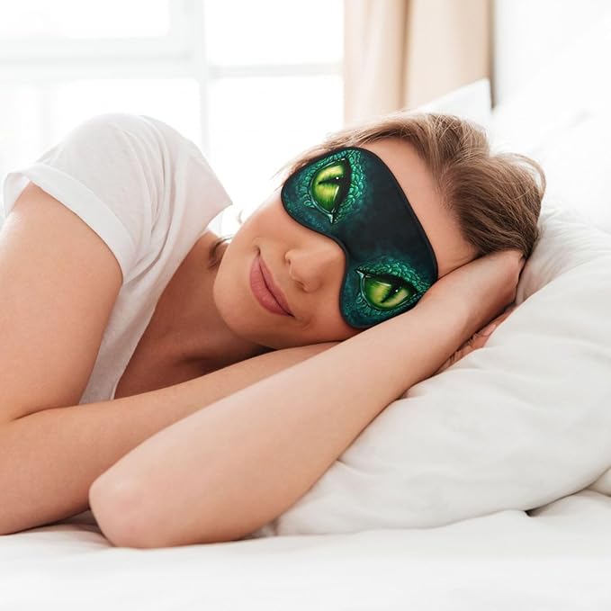Sleep Eye Mask Dragon Eye Sleep Mask for Women Men Comfortable Eye Mask with Adjustable Strap Soft Eye Cover Blindfold for Travel Yoga Nap Shift Work