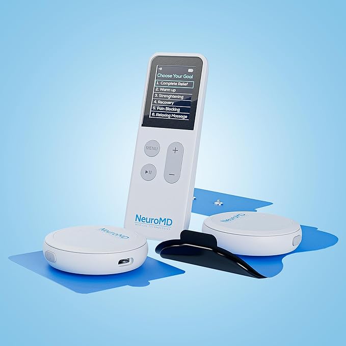 NeuroMD 2-Pack Combo Replacement TENS Unit Electrode Pads for Wireless Muscle Stimulator & Pain Relief - Reusable 30 Times | Snap-On Connector | Compatible with Whole Body Corrective Therapy Device