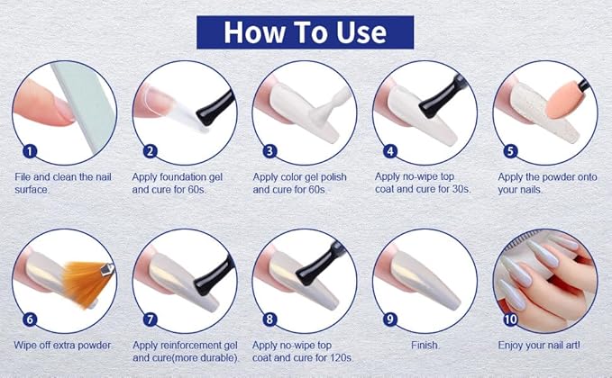 Artdone Clear Pearl Chrome Nail Powder,Iridescent Aurora Powder Metallic Mirror Effect Pigment Pearlescent Mermaid Pigment Pearl Glitter Dust Kit,Nail Art Decoration, Resin Craft