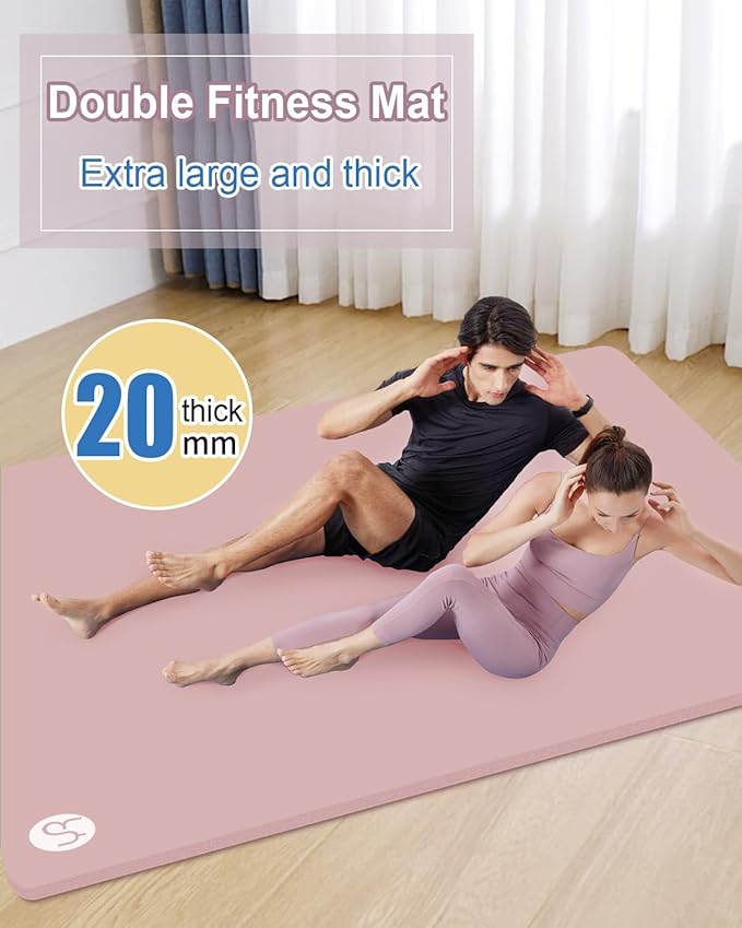 Large Yoga Mat 78"x 51" 20mm/15mm/10mm Thick Workout Mats for Home Gym, Extra Wide Workout for Women Men Gym Flooring Exercises