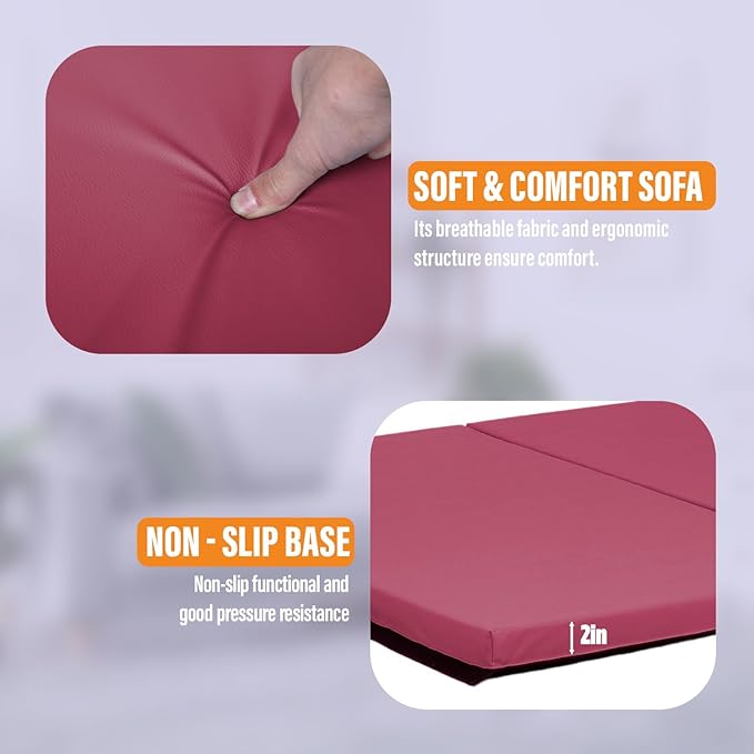 Gymnastics Mats Foldable Tumbling Mats Portable Gymnastics Exercise Mat 2'x6'/2.5'x6.4'/4'x6'/4'x8'/4'x10'/ Gymnastics Tumbling Mats Pad Home Exercise Panel Mat With Carrying Handles