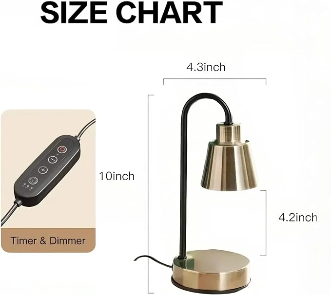 Candle Warmer Lamp with Timer-Electric, Home Decor, Dimmable Candle Light Warmer,House Warming Gifts New Home, Christmas Gifts for Women,Wax Melt Warmer for Jar Candles (Gold Bronze)