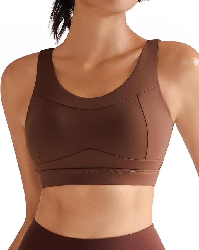 RUNNING GIRL High Impact Sports Bras for Women,Racerback Running Bra Workout Crop Tank Tops Longline Sports Bra Push up