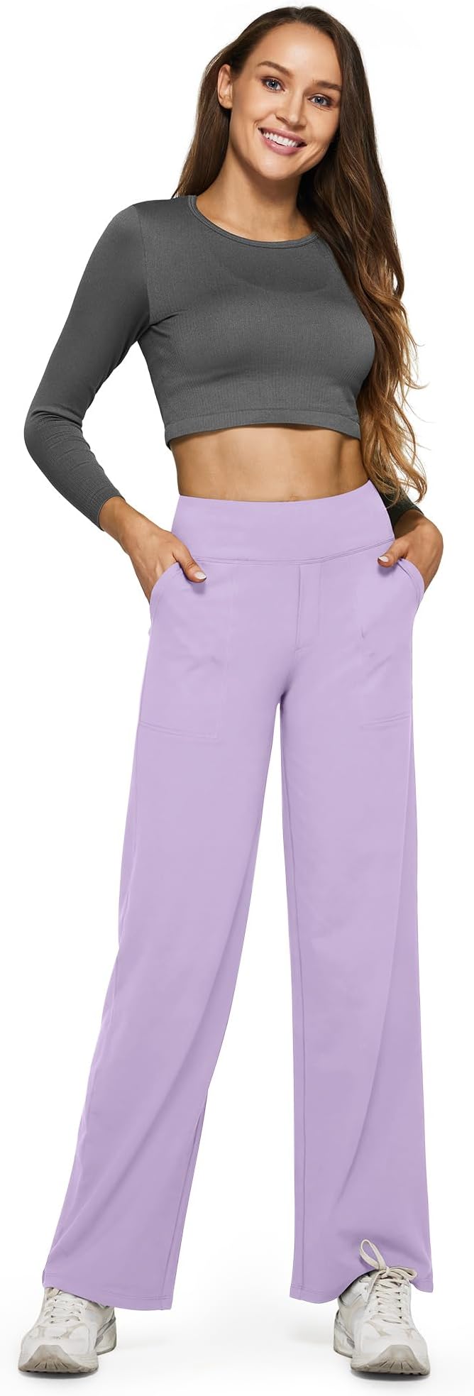 G4Free Yoga Pants Women Wide Leg Pants with Pockets High Waist Stretch Dress Casual Sweatpants Petite/Regular/Tall