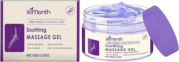 Soothing Relief Massage Gel, Joint Gel Purple Gel Soothes for Knees, Lumbar, Neck, Hands,Feet and Joint Activities Throughout.(100g)