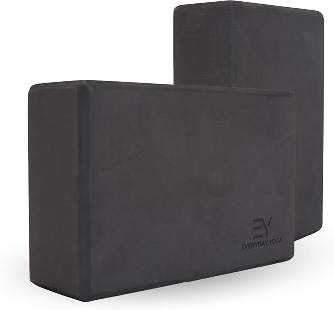 Everyday Yoga Foam Block and Yoga Strap Set, Soft Non-Slip Surface for Stability, Balance, and Deepen Stretches - Ideal for Yoga, Pilates, and Meditation Accessories