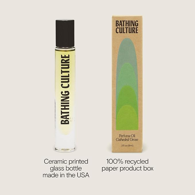 Bathing Culture, Organic Roll On Perfume Oil, Vegan Perfume Oils for Women, Long Lasting, Body Oils for Women, Natural, Clean, Vegan Personal Care, Cathedral Grove Scent, 0.3 fl oz, 9 ml