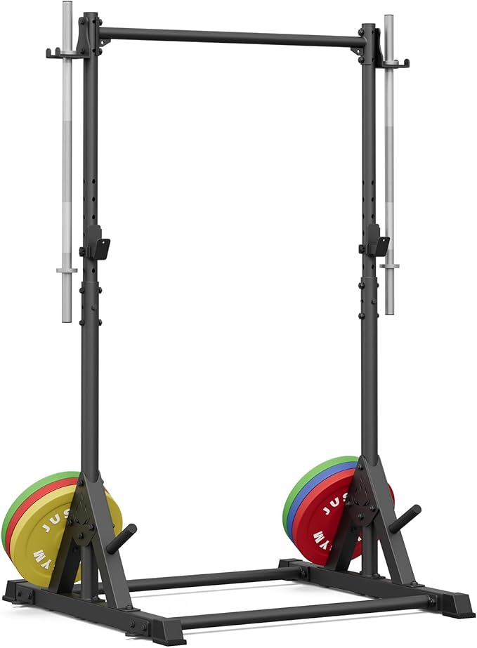 Squat Rack with Pull Up Bar, Heavy Duty 600LBS Weight Capacity Squat Rack for Home Gym, Adjustable Multi-Functional Power Racks Strength Training Fitness Equipment