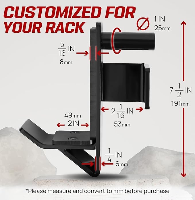 Yes4All Power Rack J-Hooks & Attachments – Heavy Duty Barbell Holders Compatible with 2x2 & 3x3 Power Racks for Home Gym