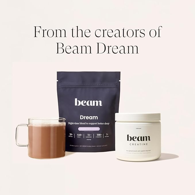Beam Creatine Powder, Third Party Tested, Micronized Creatine Monohydrate Supplement, Creatine for Women and Men, Muscle Strength, Workout Recovery, Lean Muscle Growth, 100 Servings, Unflavored