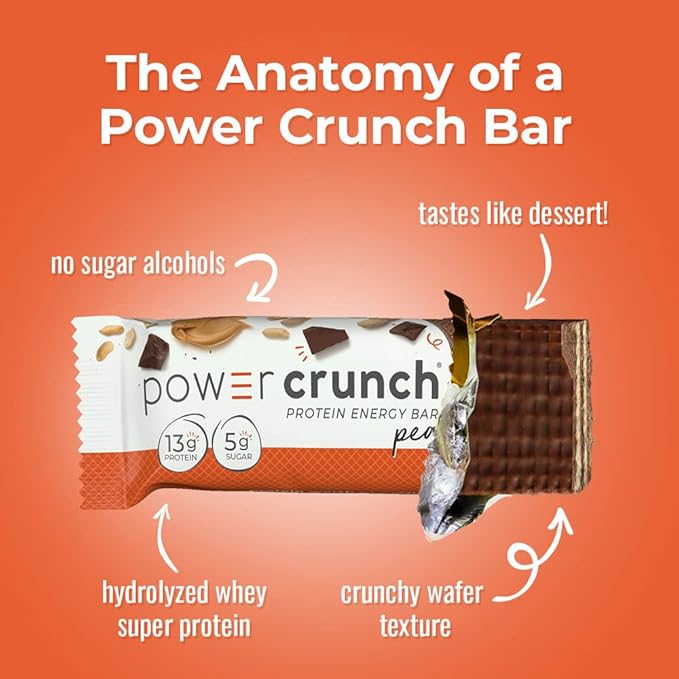 Power Crunch Protein Wafer Bars, Variety Pack, in 6 Flavors 1.4 Ounce Bars (30 Count). High Protein Snacks with Delicious Taste