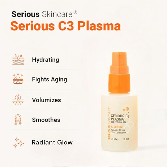 Serious Skincare Vitamin C Serum for Face, Anti-Aging Face Serum with Collagen, Vitamin E, Hydrating Skin Care for Brightening, Improve Appearance of Dark Spots, Tone, Fine Lines & Wrinkles 1 Fl Oz
