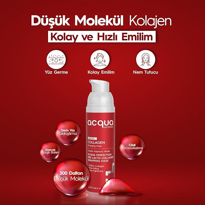 Luxury Skin Care: Anti-Aging & Firming Face Mask with Red Lacto Collagen & Hyaluronic Acid - Hydrating, Pore-Tightening, Beauty Skincare Essential, 70 Ml