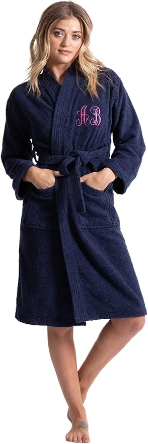 Turkuoise Soft & Absorbent Towel Robe, 100% Cotton Turkish Terry Cloth Kimono Bathrobes for Women