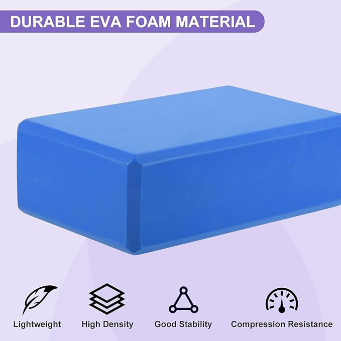 PATIKIL Yoga Blocks & Resistance Band Set, 10 Pack High-Density EVA Foam Yoga Block Bulk 9"x6"x3" Non-Slip Dance Brick Lightweight for Women Gym Stretching Yoga Pilates