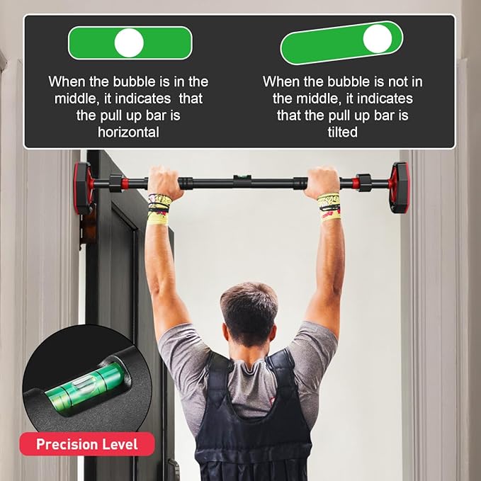 Ciieeo Pull Up Bar Pull Up Bar without Screw Adjustable Width Body Fitness Pullup Bars for Home Fitness Portable Gym Equipment, Non-slip Design, Black, 39. 37 Inch