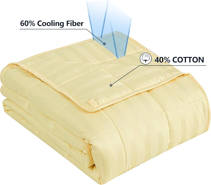 Weighted Blanket Twin Size (48"x72" 10lbs),Ultra Soft and Cozy Cooling Weighted Blanket for Adult,Heavy Blanket with Machine Washable Soft Blanket, Yellow