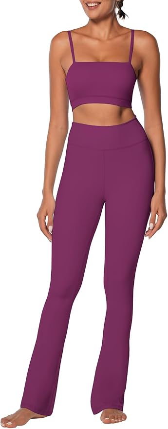 Sunzel High Waist Mini Flared Leggings for Women, Tummy Control Casual Flare Yoga Pants for Yoga Workout Gym
