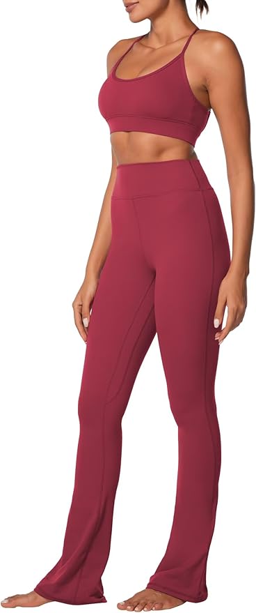 Sunzel High Waist Mini Flared Leggings for Women, Tummy Control Casual Flare Yoga Pants for Yoga Workout Gym