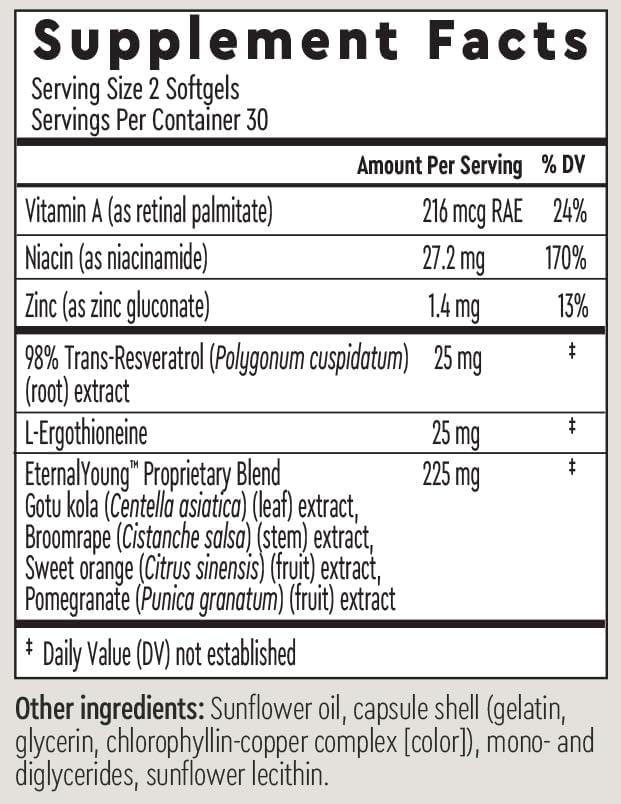AURELIA Absolute Beauty | Advanced Cellular Anti-Aging Supplement | Increase Skin Moisture | with Zinc, Resveratrol, Niacinamide, Ergothioneine & Retinol